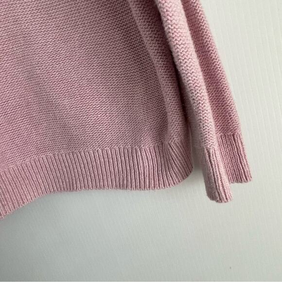 Anthropologie MOTH pink scoop neck pullover cardigan sweater 100% cotton size XS - Picture 8 of 9
